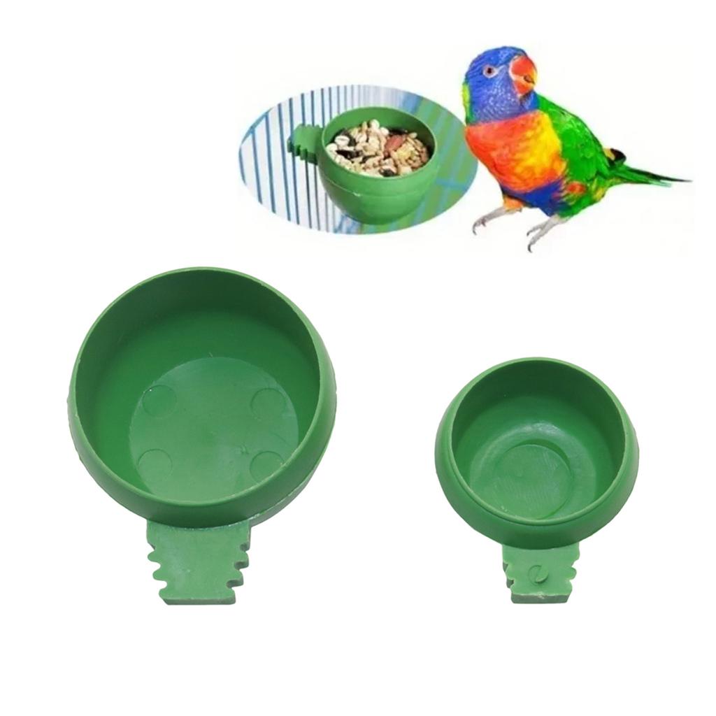 2/20Pcs Round Bird Feeding and Drinking Cage Hanging Cups Parrot Pigeon Universal Wire Cage Feed Food Bowls Pet Birds Supplies