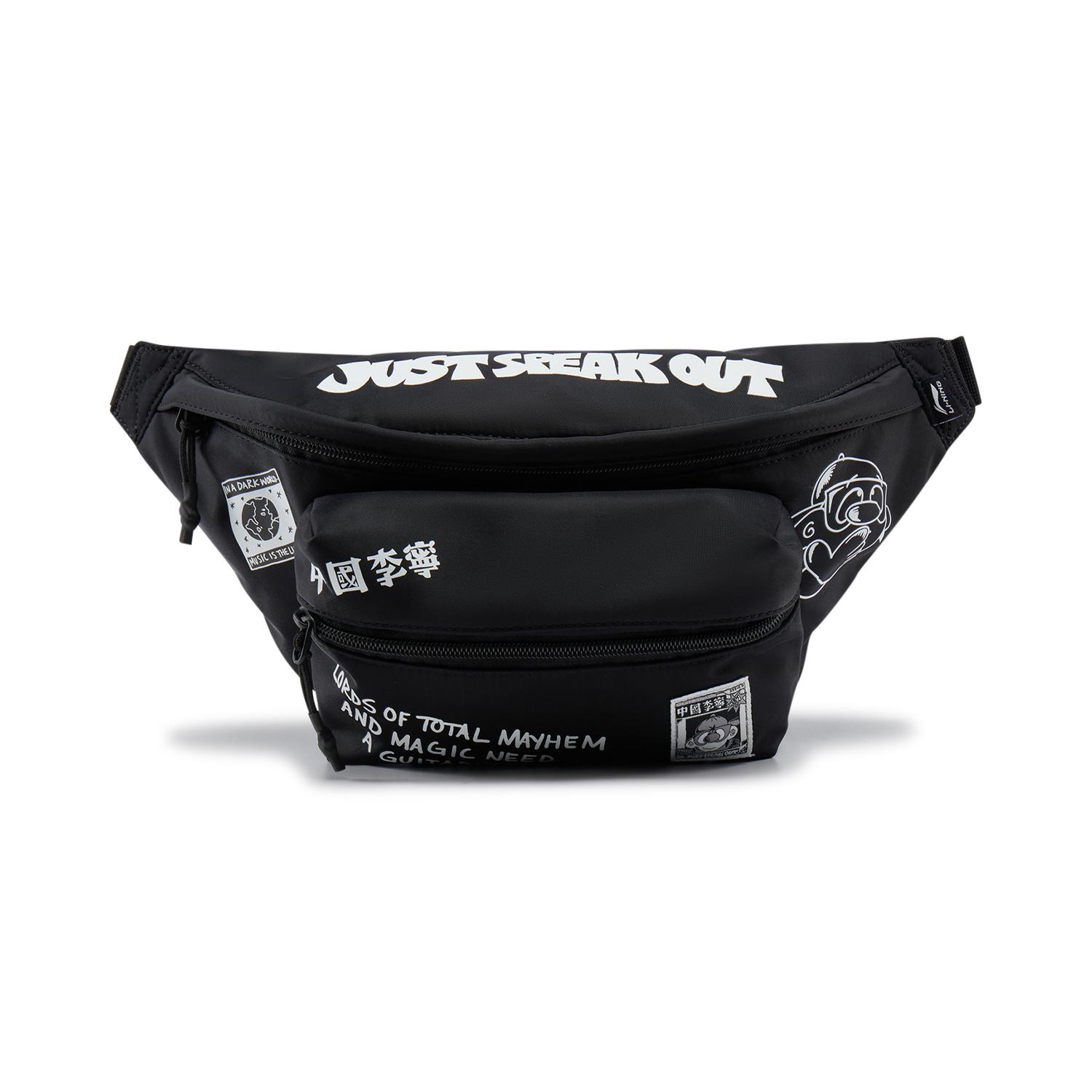 Li Ning Recycled Polyester Sling Bag Unisex Black ABDV277-1
