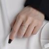 S925 Sterling Silver Double T Open Women's Ring - Korean Style, Minimalist, Luxury Feel, Niche Design.
