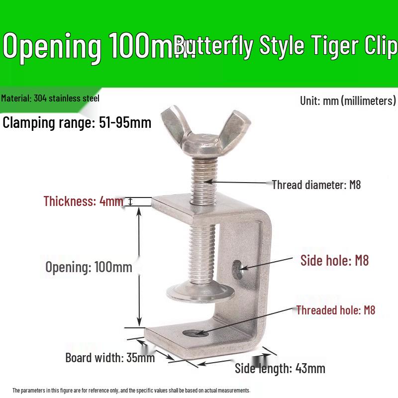 304 Stainless Steel U-Clamp Tiger Clamp with Hand-Tightened Eyebolt