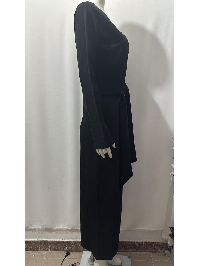 2024 Elegancka Bawełniana Sukienka Midi Slim Fit Sznurowana