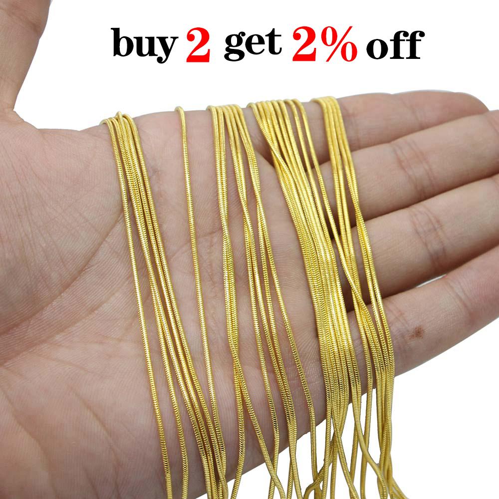 White K 12Pcs/Pack 45cm Lobster Claw Clasp Snake Necklace Chains For DIY Jewelry Findings Bulk Wholesale Accessories