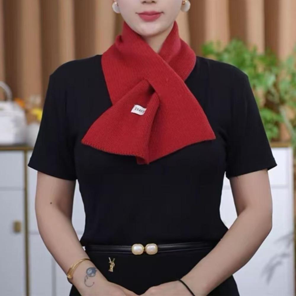 Autumn And Winter Wool Scarf Women'S New Versatile Korean Atmosphere Couple Warm Cross Scarf Scarf Women'S Collar