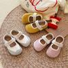 Children Girls Shoes Flat Bottom Mary Jane Ballet Casual Shoes Girl Retro All-Match Slip-On Summer Rubber Soft Sole
