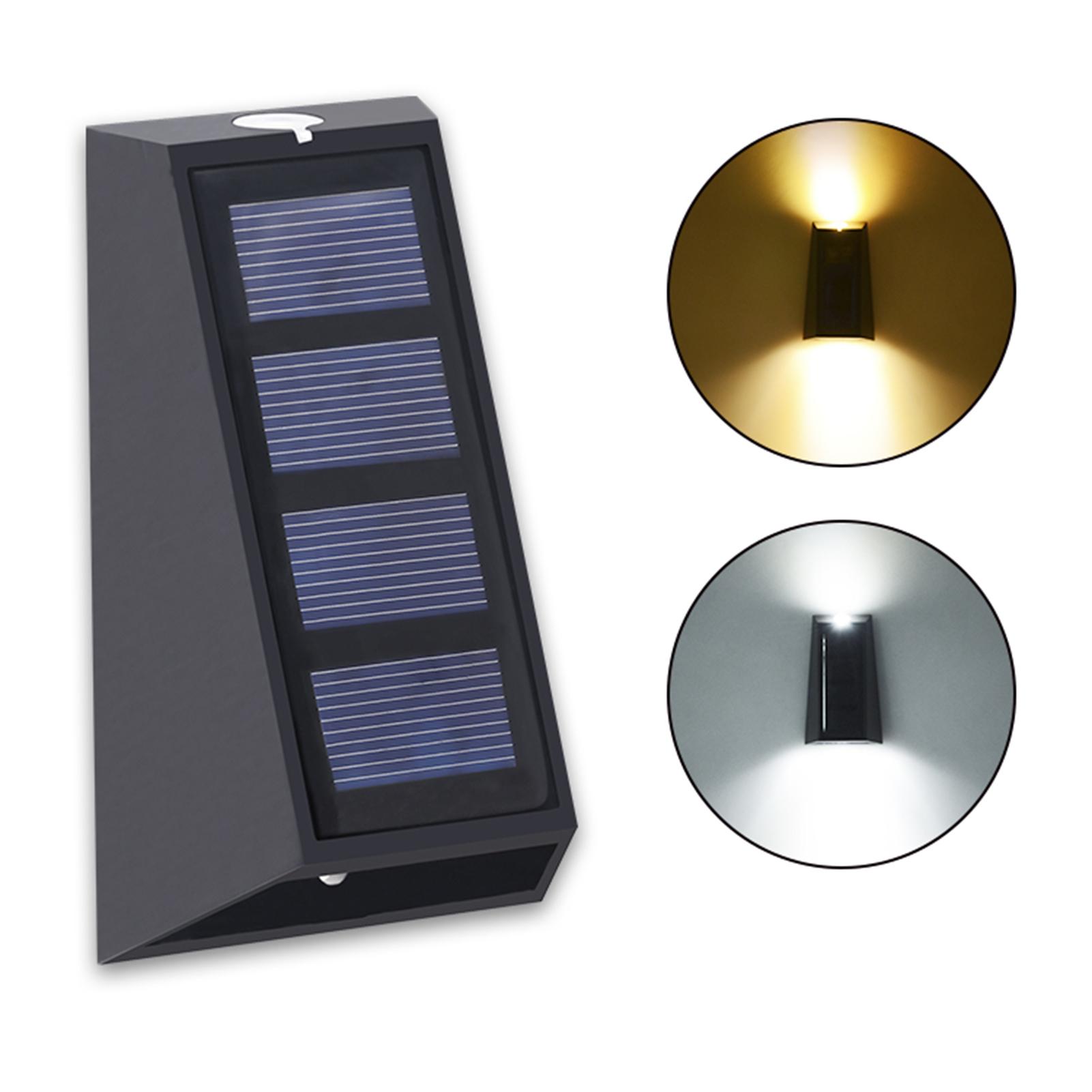 

2 шт. настенных светильника на солнечных батареях, регулируемые цветные светильники, интеллектуальные индукционные светильники высокой яркости, водонепроницаемые для улицы