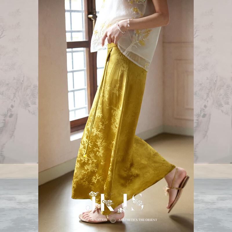 JK&JS Elegant Jacquard New Chinese Style Midi Skirt
