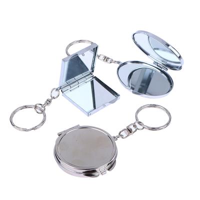 Inimă rotundă ovală formă pătrată Oglindă cosmetică cu două fețe Breloc pliabil din metal Mini oglindă de machiaj