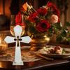 24PCS Wooden Crosses Standing Candlestick Projection Jesus Crucifix Christian Baptism Table Centerpieces First Communion Decor