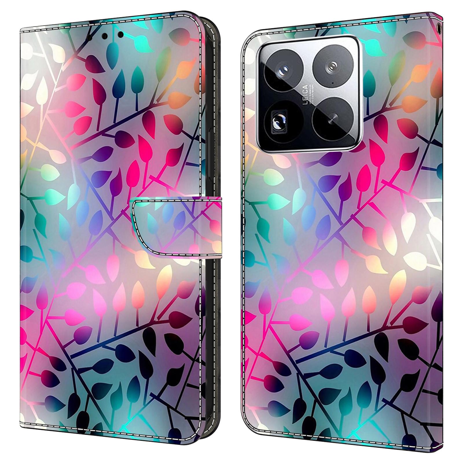 

For Xiaomi 15 Pro Case Magnetic Clasp 3D Pattern Leather Wallet Phone Cover Maple Leaf