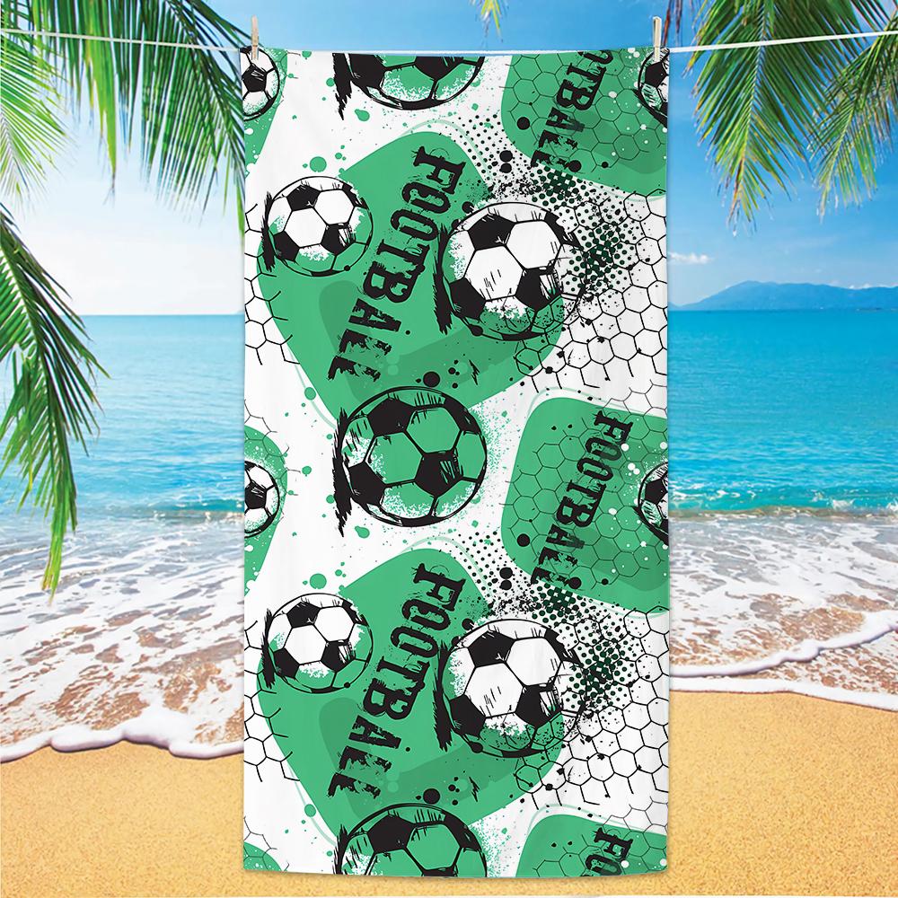 

New Football Beach Towel Soccer Themed Microfiber Bath Towel for Adults Seaside Quick Dry Towel W40*H60(CM)