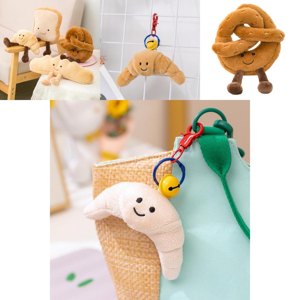 Bread Croissant Plush Toy For Kids Soft Stuffed Animal Birthday Gift Characters Included)**