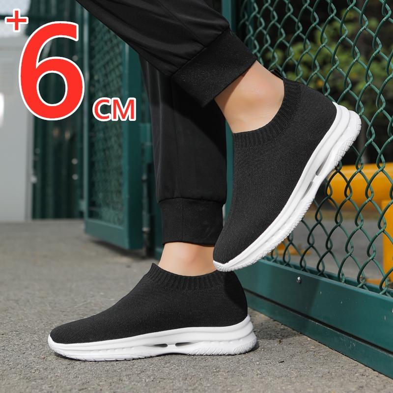 Herren Vulkanisierte Schuhe Erhöhungsschuhe Atmungsaktiv Unsichtbare Höhenvergrößerung Sneaker Mann 6CM Höhe Erhöht Socken Schuhe