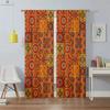 Bohemian Window Drapes with Colorful Pattern, Printed Curtain, Rod Pocket, Bedroom, Living Room, Study, Kitchen, 2 Pieces