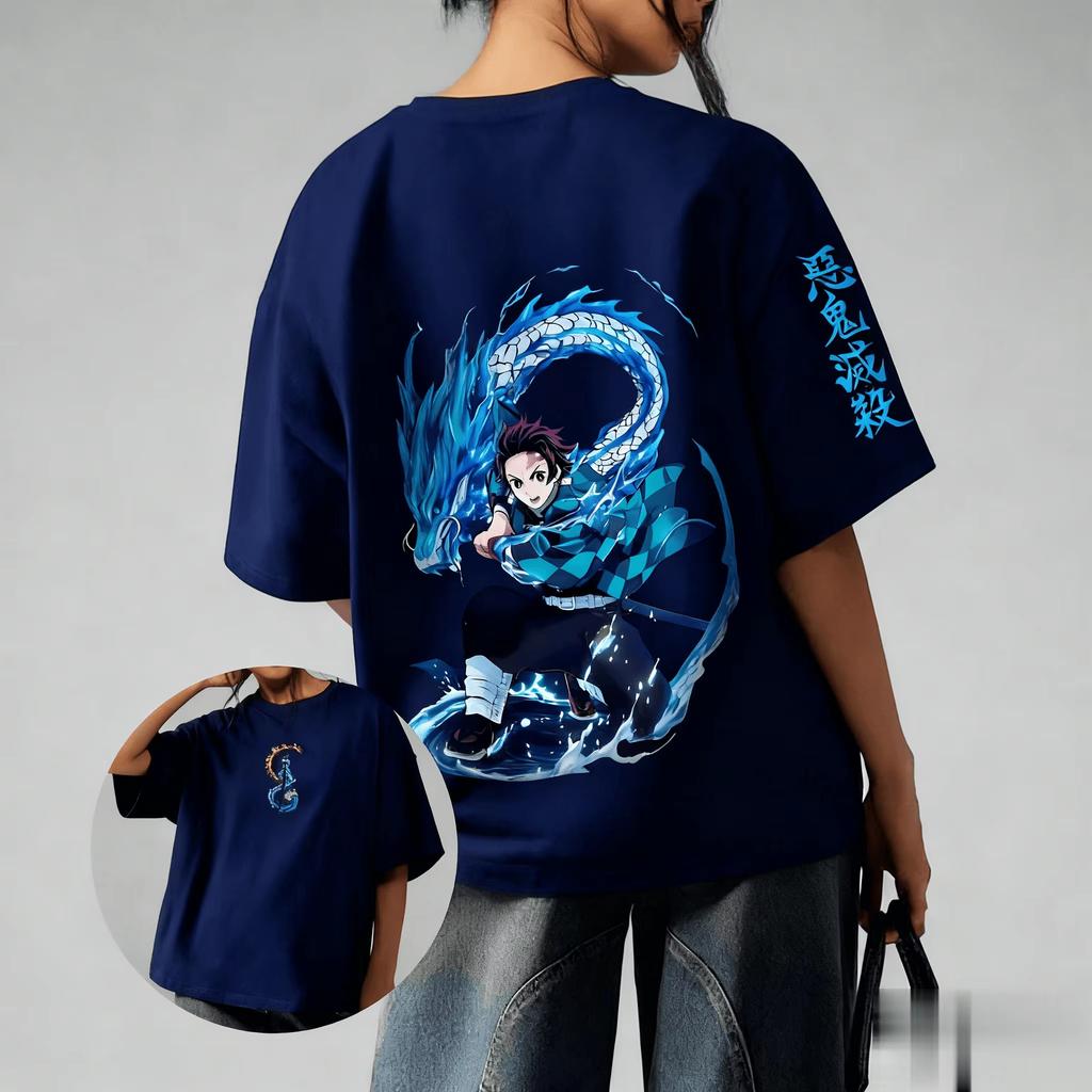 2026 Summer Fashion Y2k Demon Slayer Anime Graphic T Shirt Unisex Women Short Sleeve Tee Cotton Streetwear Casual Tops