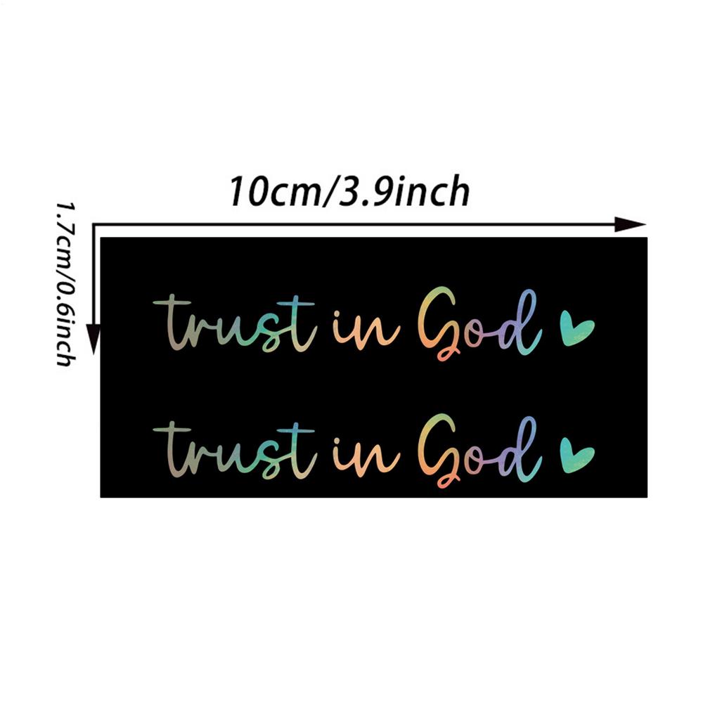 2pcs Rearview Mirror Decal Affirmation Car Stickers Trust In God Adhesive Mirror Decal Styling Decals Car Interior Decorations