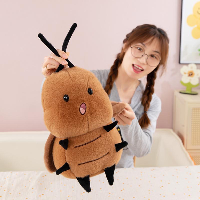 Creative simulation little bee plush toy cute expression cockroach doll throw pillow doll gift female