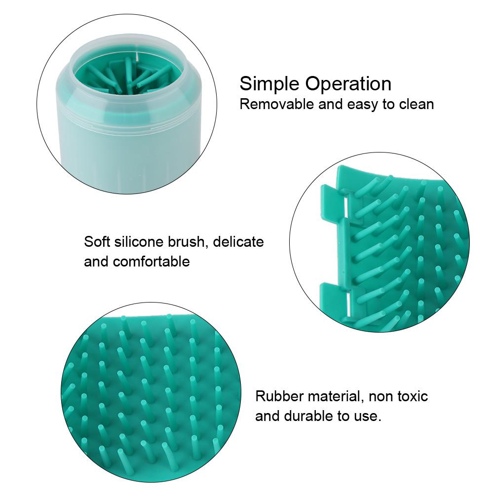 Removable Dog Paw Cleaner Cup Pet Cleaning Brush Cup Dog Foot Cleaning Cup Tool (Green)