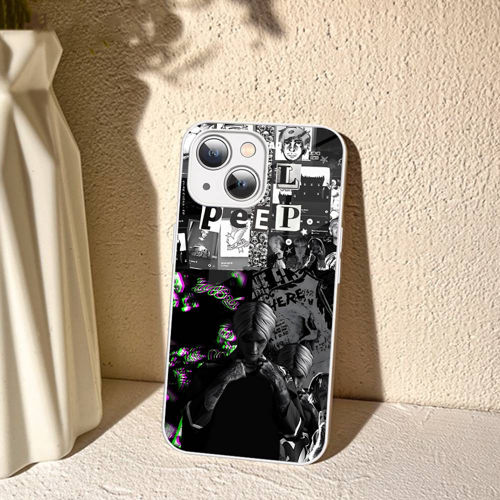 Singer Rapper L-Lil Peep For IPhone 14 13 12 Mini 11 Pro XS Max X XR 14 Plus Tempered Glass Cover
