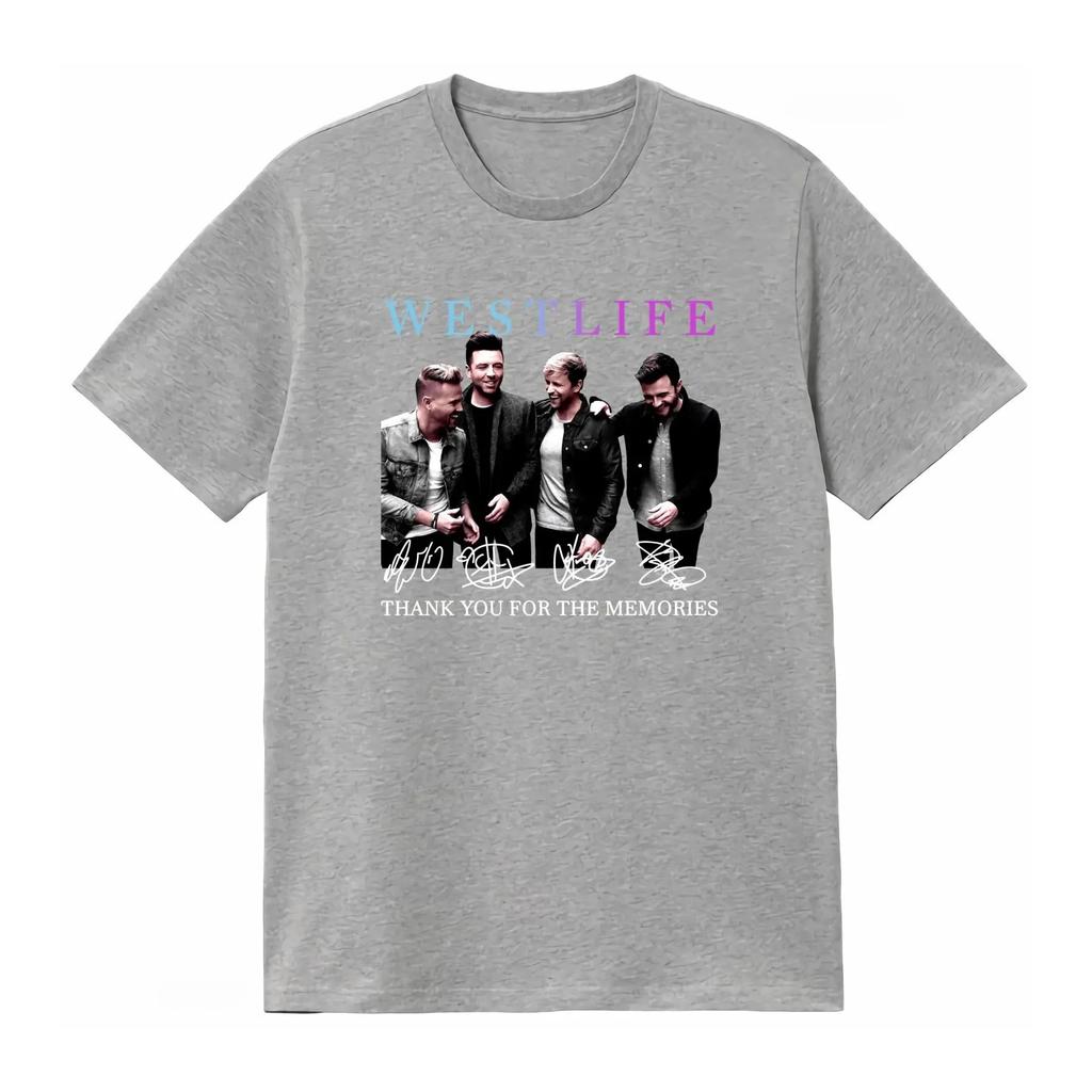 Westlife Band Members Signature Cotton Black T Shirt Thank You for The Memories Casual Fashion Unisexs Womens 2026 Summer T Shirt