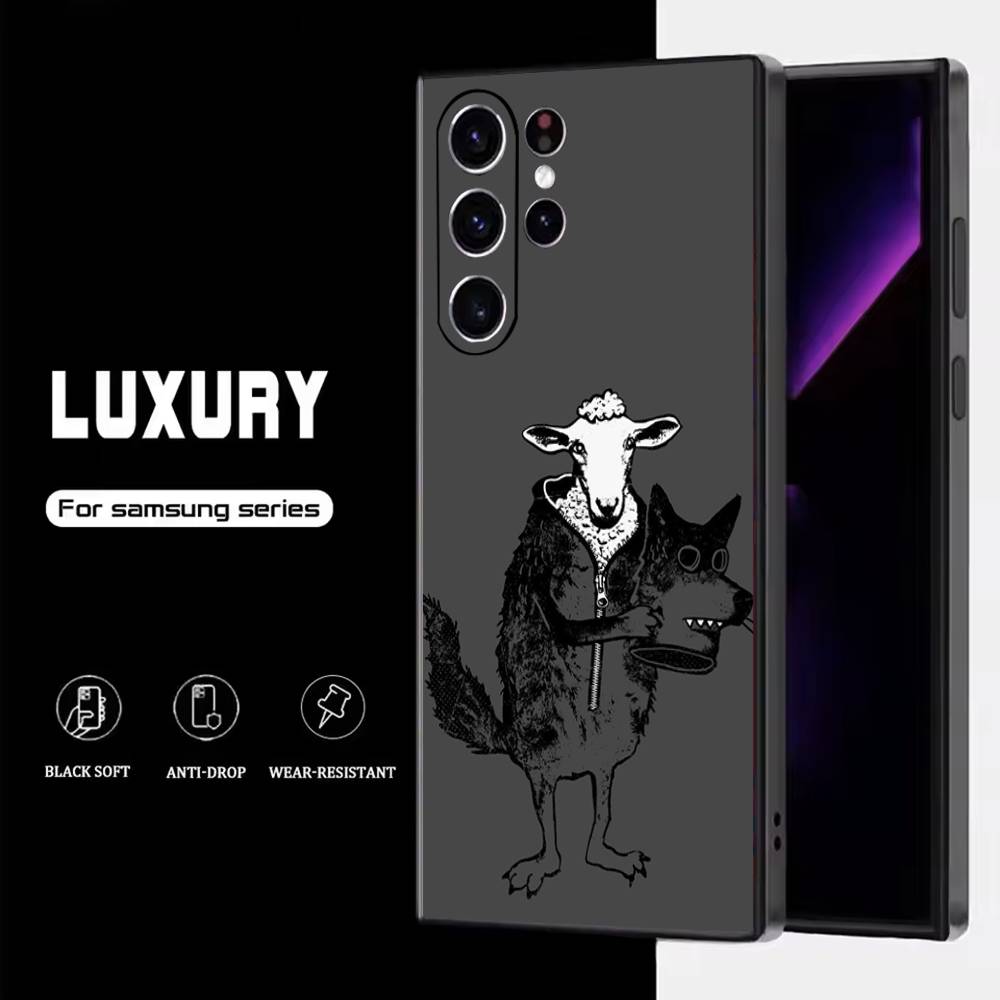 

Sheep in wolf s clothing art Phone Case For Samsung S25,S24,S23,S22,S21,S20,S10,Ultra,Plus,Lite,FE,Soft Silicone Black Cover SamsungS22plus5G