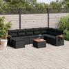 Vidaxl 9-Cz. Garden Lounge Set, With Cushions, Black