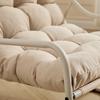 Outdoor Rocking Chair, Comfy Cushion, with Soft Thick Cushion,for Living Room, Bedroom, Reading Room, Beige Frame with Beige Cushion