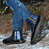 Herren Schneestiefel Winter Warm Arbeits-Wüstenstiefel mit Fell High Top Outdoor Wanderschuhe Übergröße Wasserdicht