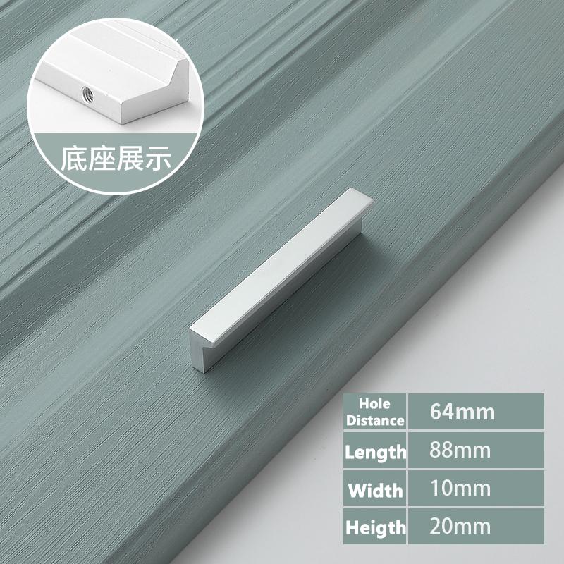 WV Silver Black Kitchen Cabinet Handles Dressers Closet Aluminum Knobs Pulls Drawer Furniture Handle Cupboard Wardrobe Hardware