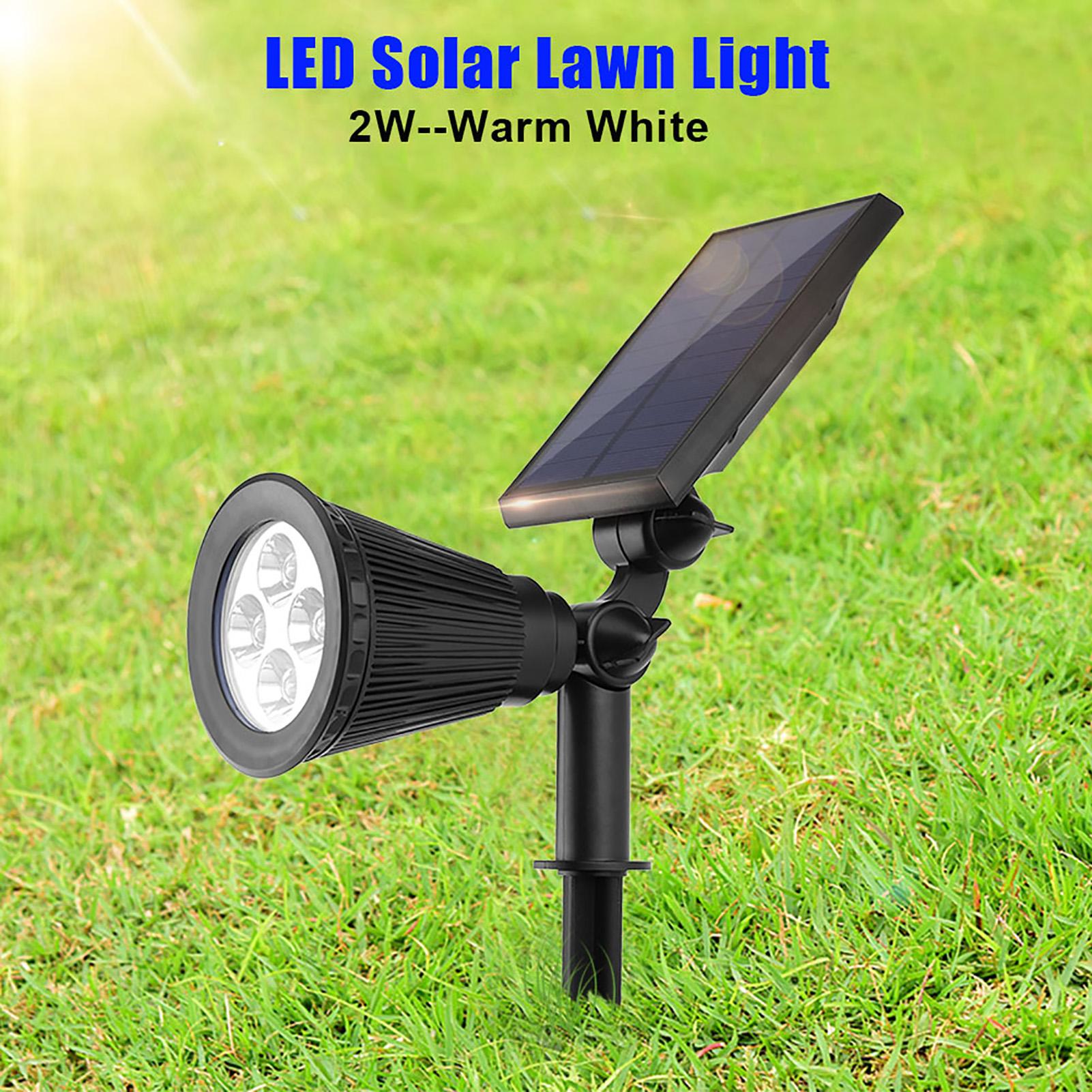 

Outdoor Solar Powered Lawn Light 4LED Garden Yard Pathway Spotlight Lamp (Warm White, 2W)