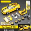 1/42 Ford Mustang GT Racing Toy Car CCA Assembly Model Kit Diecast Alloy Miniature Free Wheels Collection Gift for Boys Children