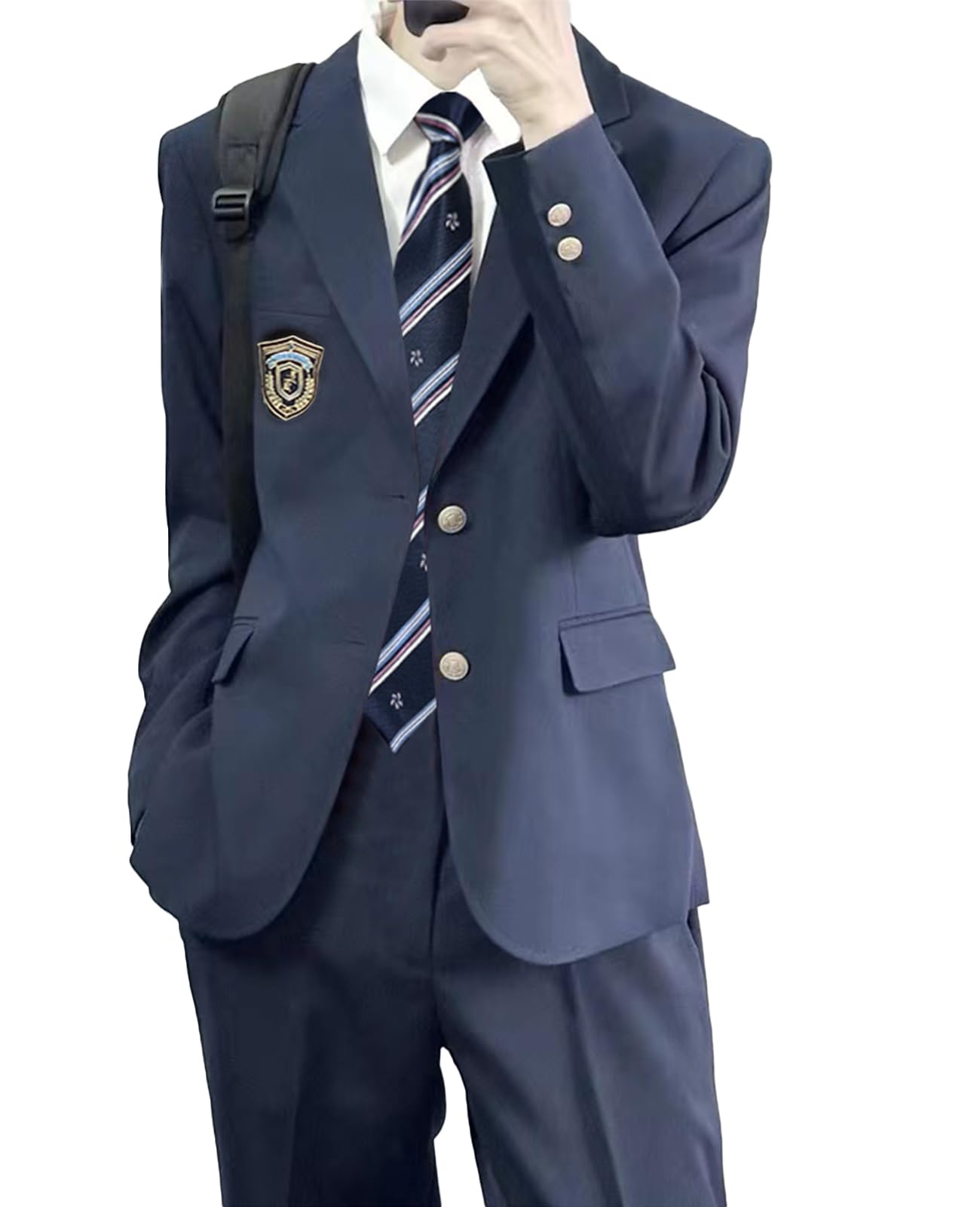 

AOTYP Школьная форма Студенческий Хэллоуин Размер 2XL Мужской Блейзер, Костюм, Костюм, Темно-синий,