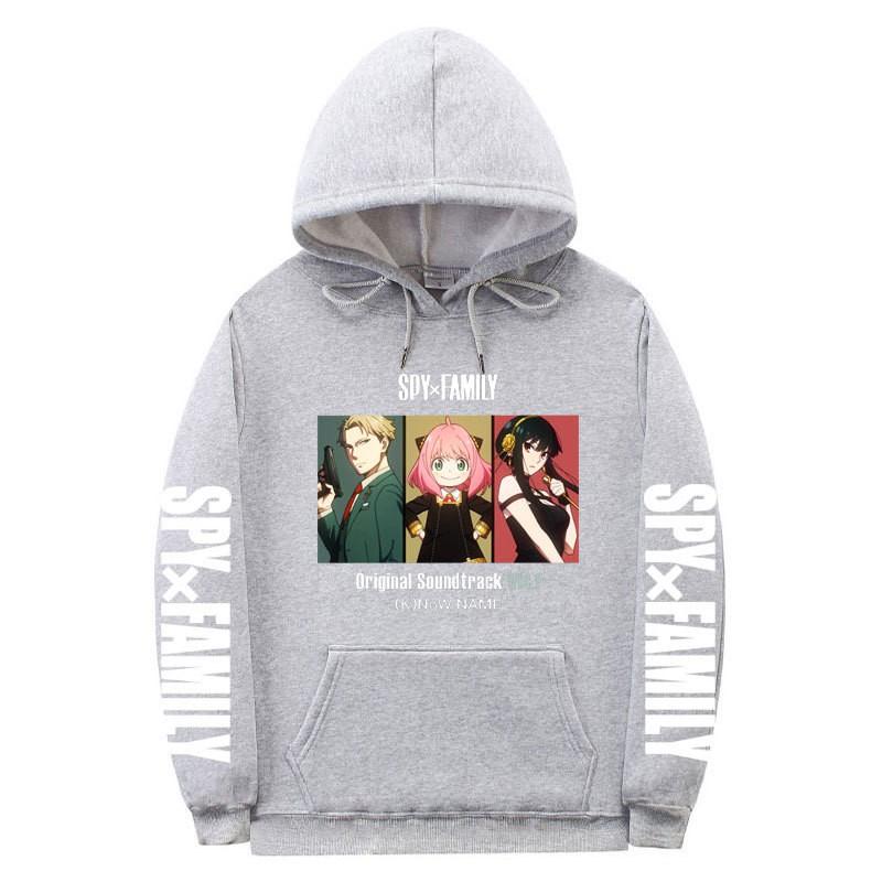 Spy X Family Anime Printed Hoodie Men Women Unisex Oversized Fleece Sweatshirt With Ribbed Hem