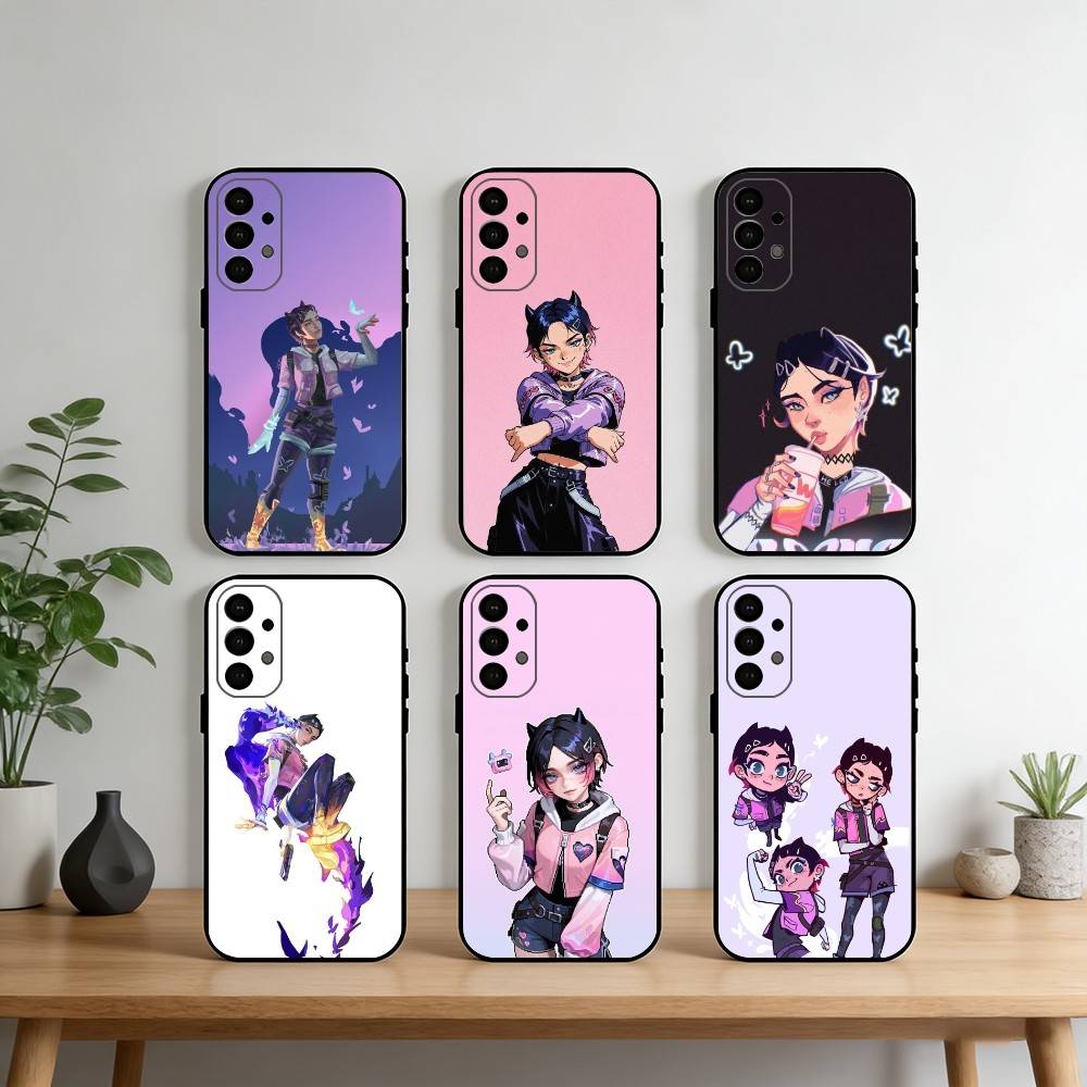 Popular V-Valorant C-Clove Phone Case For Samsung S25,S24,S21,S22,S23,S30,Ultra,S20,Plus,Fe,Note,10,9,5G Black Cover