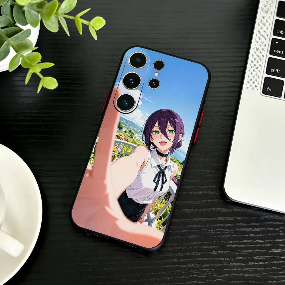 R-Reze C-Chainsaw Man Phone Case For Samsung S26,S25,S24,S23,S22,S21,S20,Ultra,Plus,FE Black Soft Cover