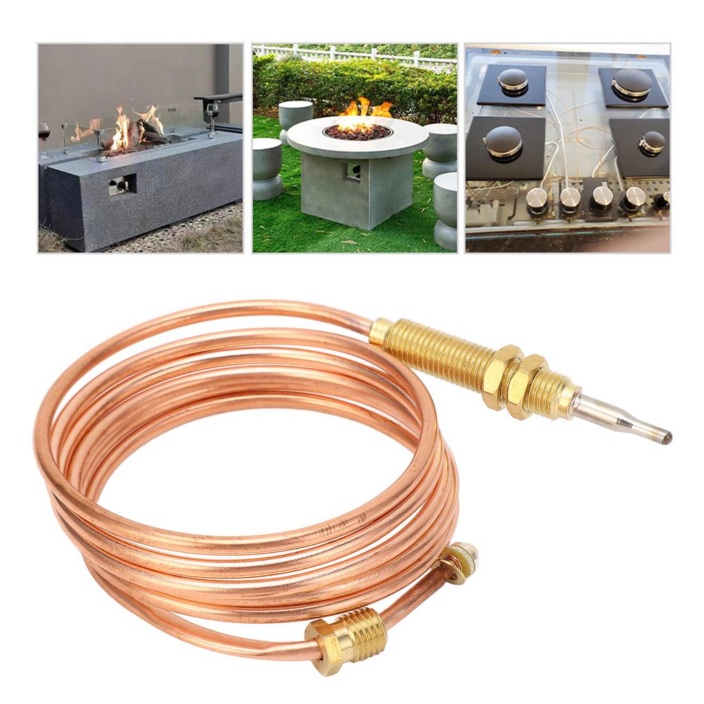 Gas Thermocouple HR0001 120cm Copper Universal Gas Stove Replacement Thermocouple for Oven Gas Cooker