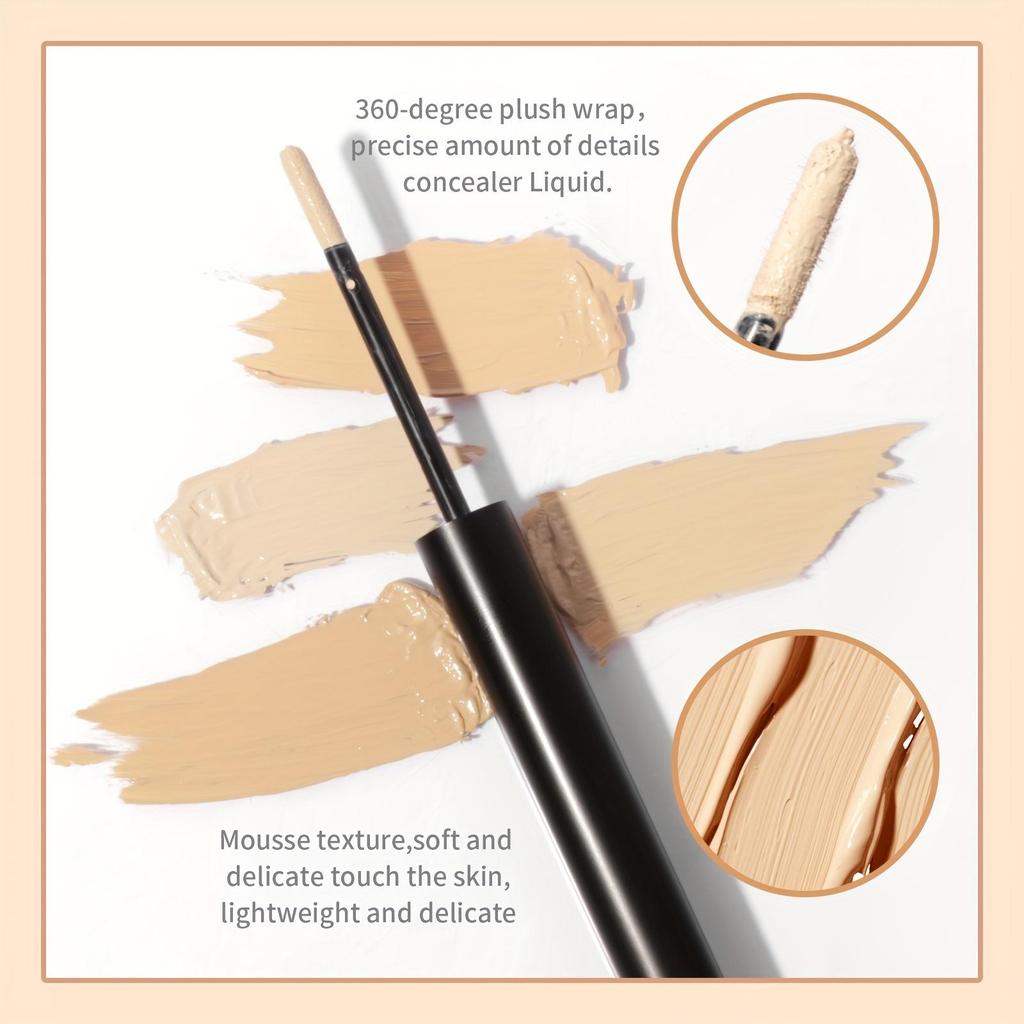 Concealer Liquid Covers Dark Circles, Tear Grooves, Acne Marks, Facial Spots, Fine Lines, and Does Not Take Off Makeup. Four Colors Are Optional 5ml