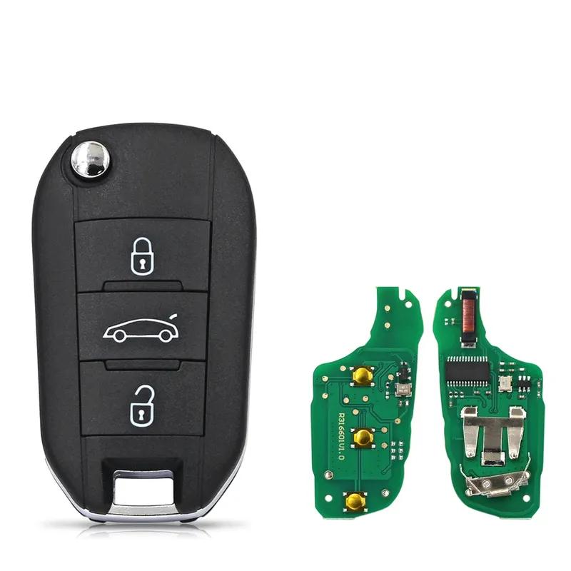 3 Button Flip Remote Key Fob 433MHz 4A Chip For Peugeot Partner 508 308 Expert For Citroen Dispatch C3 C4 Cactus Berlingo HU83