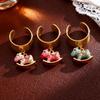 Cartoon Enamel Little Horse Zodiac Pendant - Macaron Color Carousel Ring
