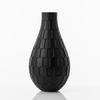 Black Geometric Decorative Vase with an Elegant Hexagonal Pattern