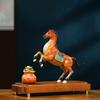 Aris & Juno Exquisite Copper Horse with Fortune Bag Statue - New Chinese Style Feng Shui Decor for Wealth & Success
