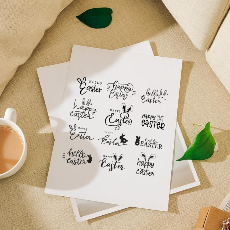 Easter Letter Clear Silicone Stamp for DIY Invitation Card Scrapbooking Paper Craft Rubber Stamp Handmade Journaling