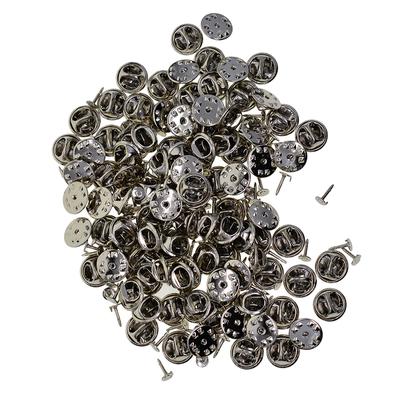 100 Sets DIY Tie Tacks Butterfly Pinch Back Pins Brooch Findings Silver
