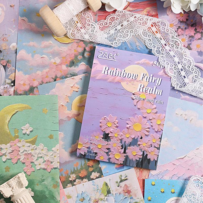 50 φύλλα/βιβλίο Χαρτί Scrapbook Κινούμενα Σχέδια Τοπίο Χαρακτήρας Στυλ Μικρός Πρίγκιπας Ιριδίζον Εγχειρίδιο Scrapbook Διακόσμηση Ημερολογίου