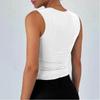Cross-Border 2025 New Style Spicy Girl Sleeveless Tank Top for Women 2024 Simple Solid Color Square Neck Slim Fit Short Top
