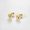 ANDYWEN 925 Sterling Silver A Pair Of Gold Faux Zircon Stud Earring Luxury Fine Jewelry For Women