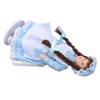 1:12 Dollhouse Ceramic Girl Figures Bendable Joints Girl Doll in Blue with Hood and Braids for Over