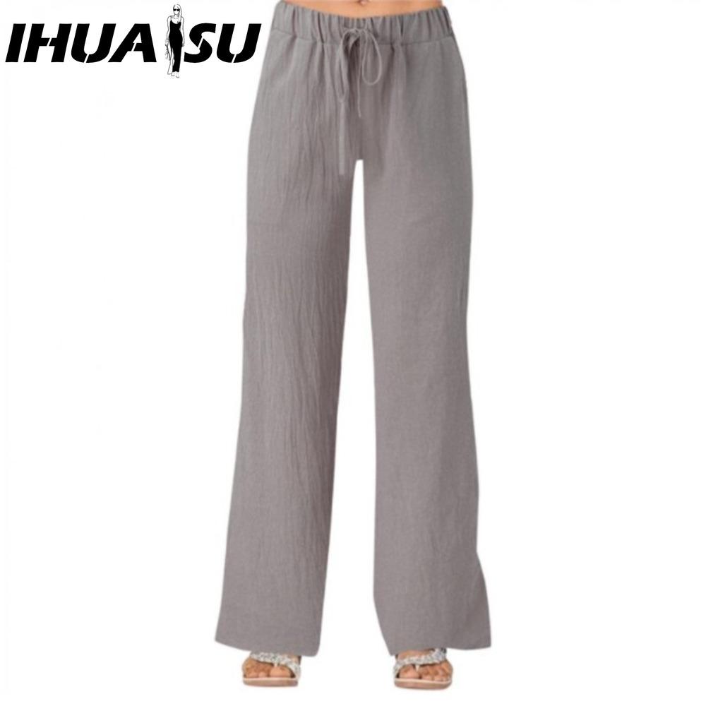 IHUASU Women's Fashion Casual Solid Color Print Pants & Capris