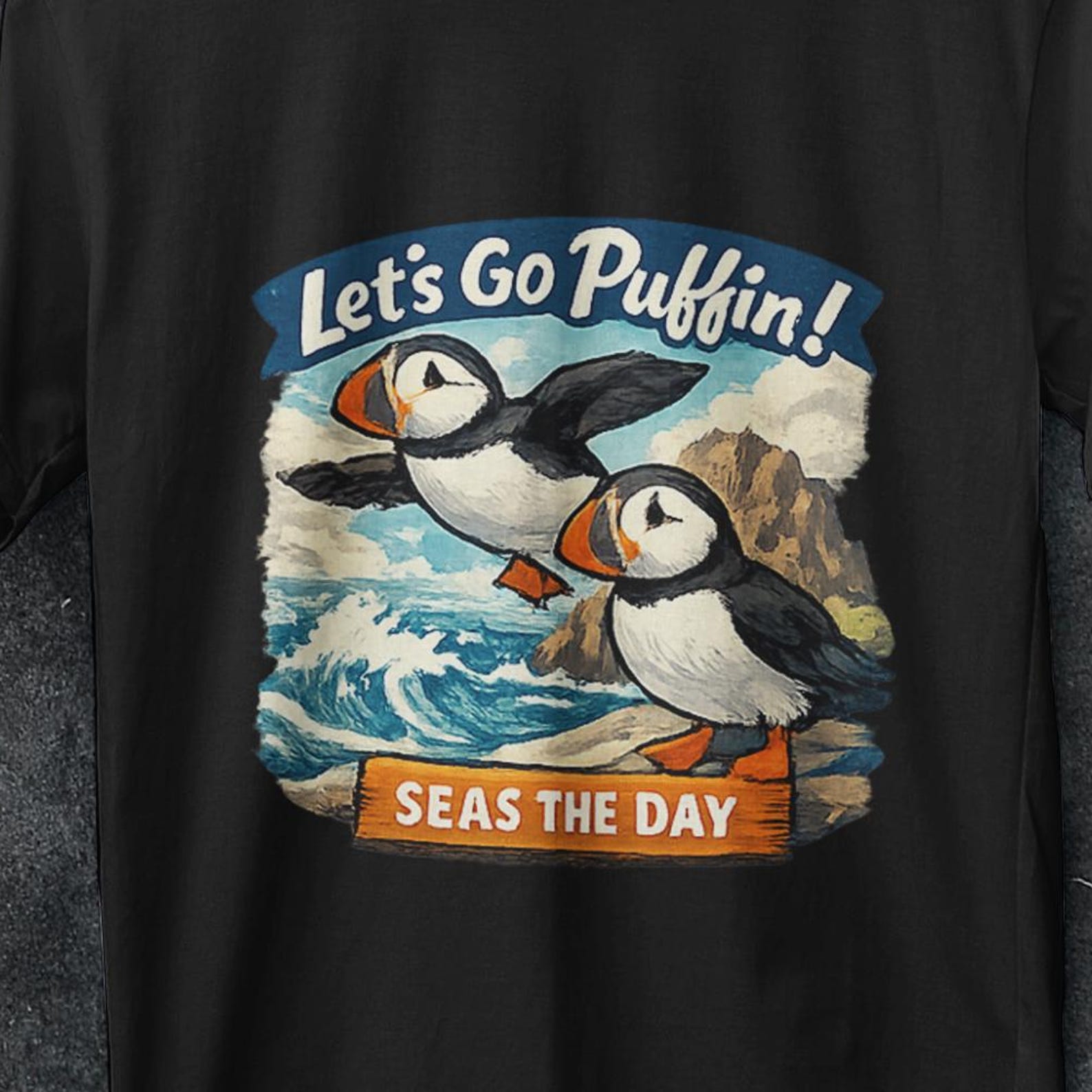 Puffin T Shirt, Bird Lover shirt, birdwatching gifts, Vintage Puffin, bird lover gifts, Bootleg shirt, Puffin Gifts, Puffin Lover Gift L