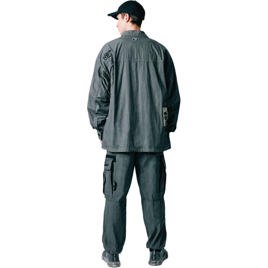 Aape logo-tape cotton-blend shirt AAPSTM8481XXM