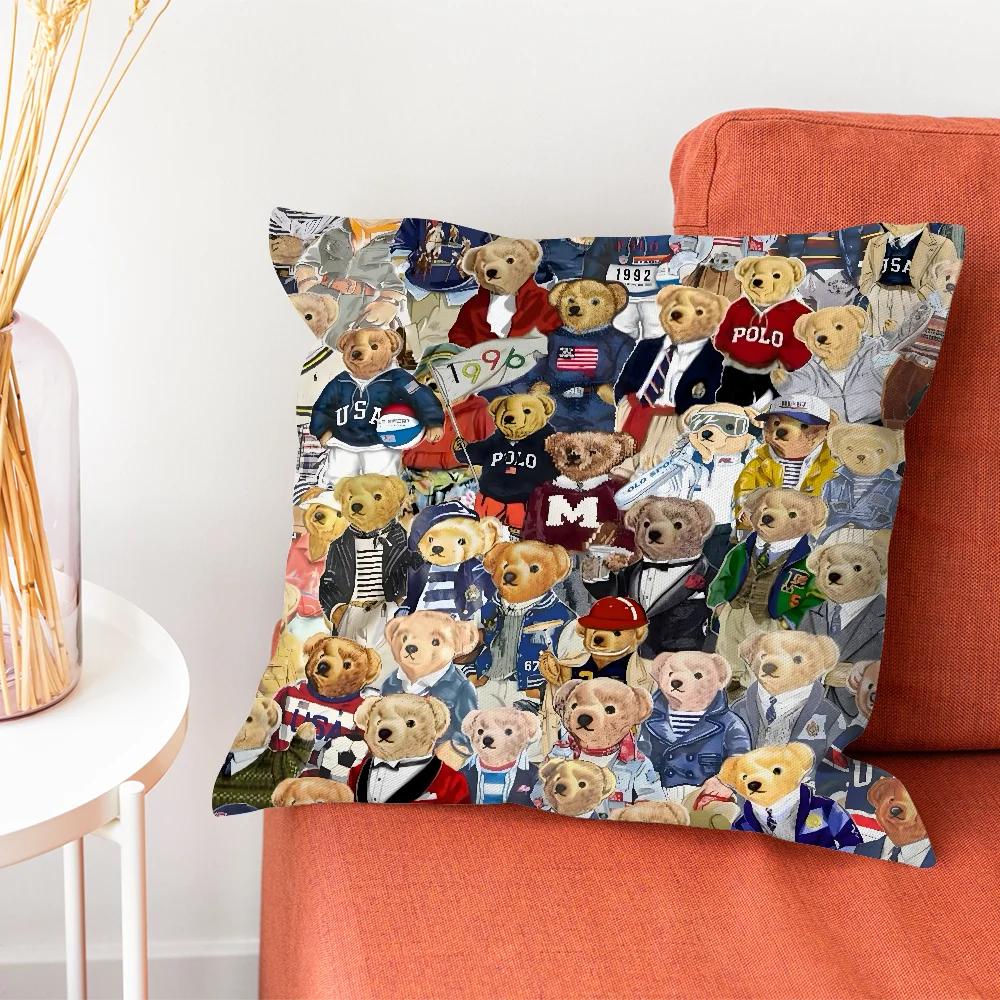 Fashion Bear P-PoloS Pillow Case Pillow Case Living Room Sofa Cushion Cover Suitable For Home Bedroom Room Decoration